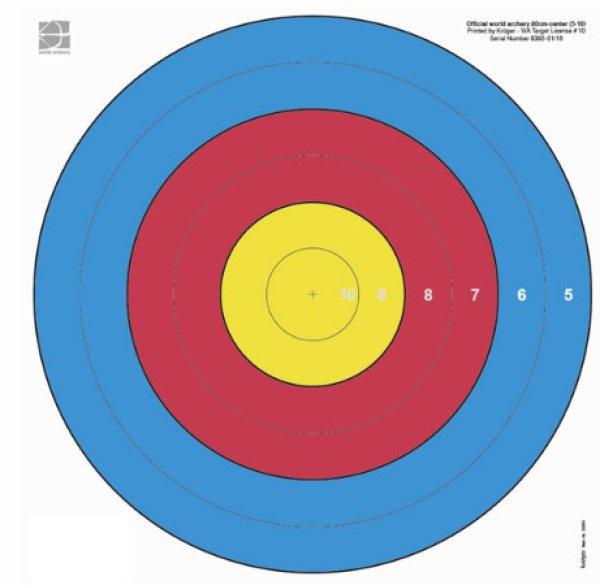 WA-Scheibenauflage Fita-Spot 80cm (Ring 5-10) / Distanz 30 50 m "V"erstärkt mit Nylonfäden
